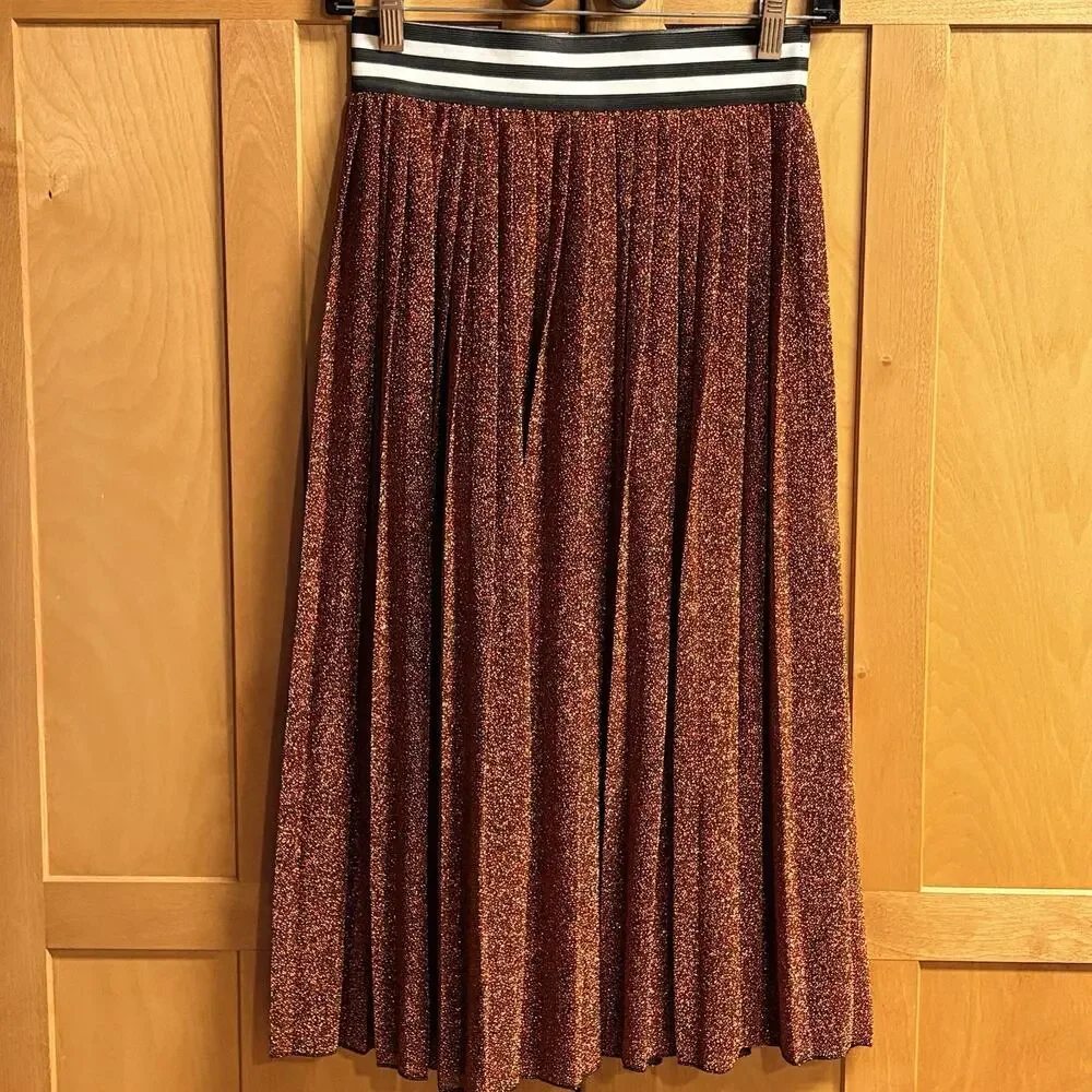 Gearge T Love Skirt Size Medium Womens Metallic Orange Made in Italy